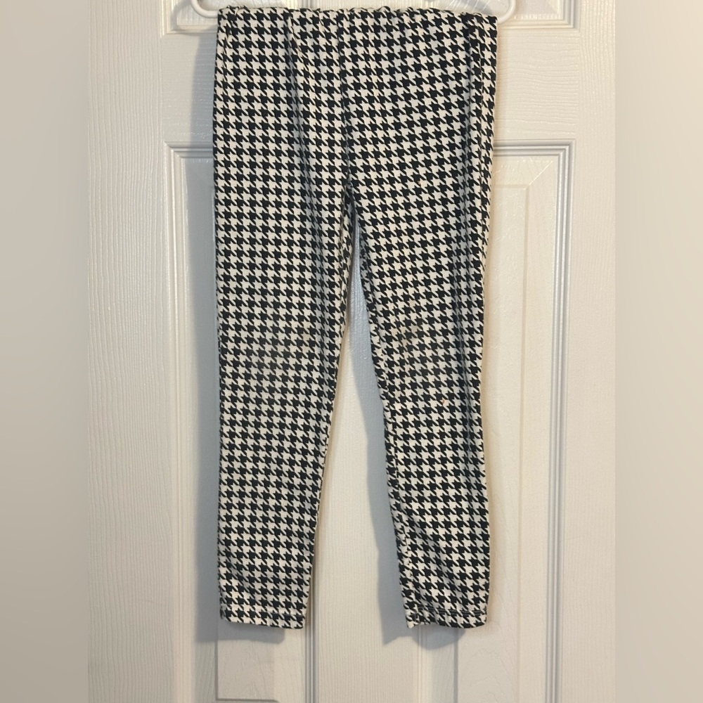Girls houndstooth pull-on pants